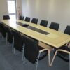 Cable Managed Boardroom Table With Leather Boardroom Chairs