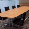 flip top boardroom tables anigre veneer