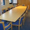 flip top boardroom tables in beech veneer