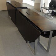 folding conference tables in closed position