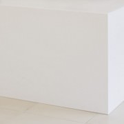white corian reception desk detail
